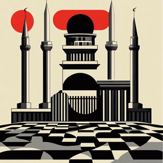 Polkadot Pinup Couture style, Midjourney V6.1: bold minimalist logo design for Istanbul city municipal services