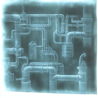 Vernal Escarpment style, Midjourney V6.1: technical infrastructure blueprint schematics