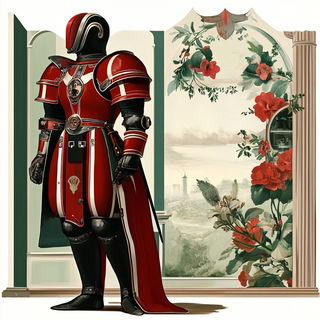 Lunagraphic style, Midjourney V6.1: concept art character design of retropunk steam knight