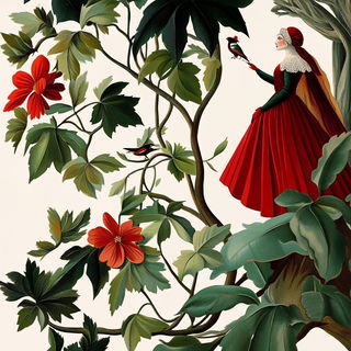 Lunagraphic style, Midjourney V6.1: retro fairy-tale illustration