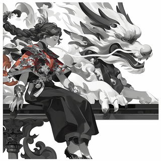 Lunagraphic style, Midjourney V6.1: black-and-white manga comic strip