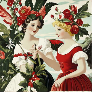 Lunagraphic style, Midjourney V6.1: classical 18th-century oil painting