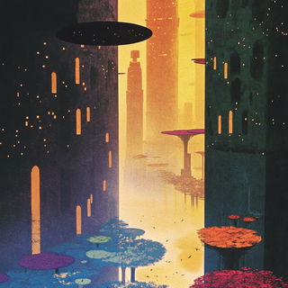 Monolithocrimson style, Midjourney V6.1: megacity with futuristic bioarchitecture