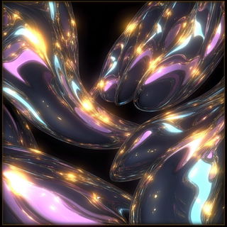 Oceanovista style, Midjourney V6.1: abstract 3D render