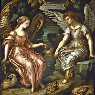 Oceanovista style, Midjourney V6.1: classical 18th-century oil painting