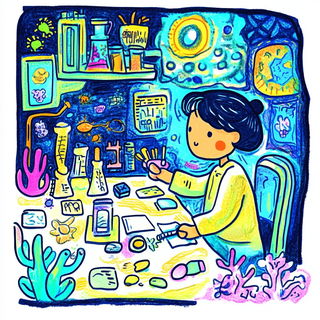 Pagodaflare style, Midjourney V6.1: editorial illustration for popular scientific magazine cover
