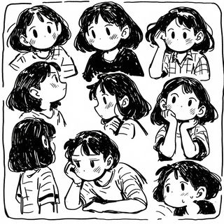 Pagodaflare style, Midjourney V6.1: black-and-white manga comic strip
