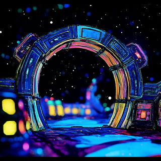 Pagodaflare style, Midjourney V6.1: cinematic shot from sci-fi movie