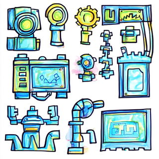 Pagodaflare style, Midjourney V6.1: technical infrastructure blueprint schematics