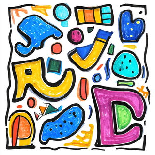 Pagodaflare style, Midjourney V6.1: typographic composition with large letters