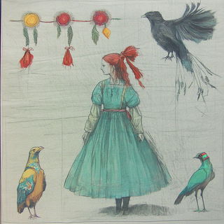 Marketmoss style, Midjourney V6.1: traditional folk art