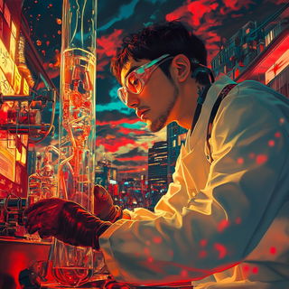 Amber Junctions style, Midjourney V6.1: editorial illustration for popular scientific magazine cover