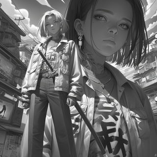 Amber Junctions style, Midjourney V6.1: black-and-white manga comic strip