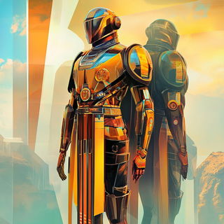 Chlorodye style, Midjourney V6.1: concept art character design of retropunk steam knight