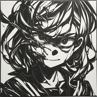 Swirlprint style, Midjourney V6.1: black-and-white manga comic strip