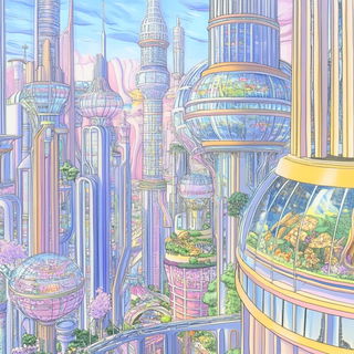 Glitchomorph style, Midjourney V6.1: megacity with futuristic bioarchitecture