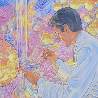 Glitchomorph style, Midjourney V6.1: editorial illustration for popular scientific magazine cover