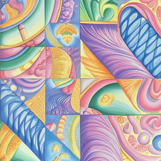 Glitchomorph style, Midjourney V6.1: creative pattern composition