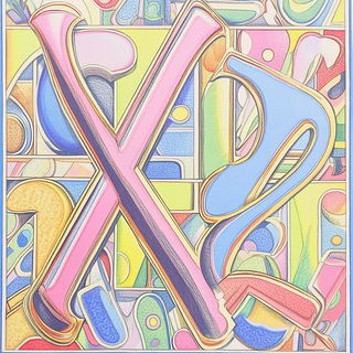 Glitchomorph style, Midjourney V6.1: typographic composition with large letters