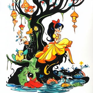Atelier Red Crane style, Midjourney V6.1: retro fairy-tale illustration