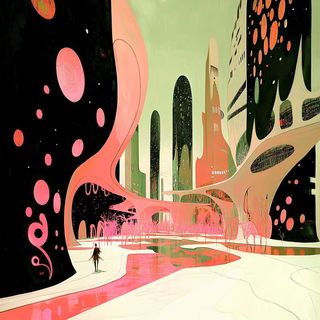 Mythengrave style, Midjourney V6.1: megacity with futuristic bioarchitecture