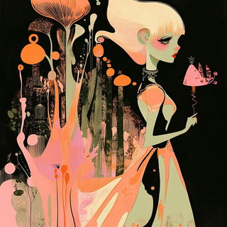 Mythengrave style, Midjourney V6.1: retro fairy-tale illustration