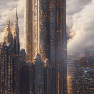 Coralway Procession style, Midjourney V6.1: megacity with futuristic bioarchitecture