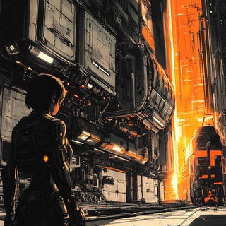 Monarch Mosaic style, Midjourney V6.1: cinematic shot from sci-fi movie
