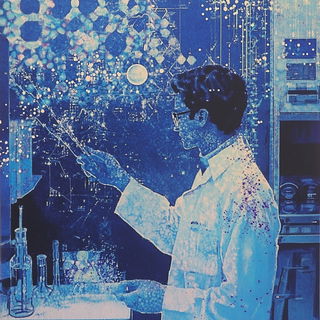 Celsylvan style, Midjourney V6.1: editorial illustration for popular scientific magazine cover