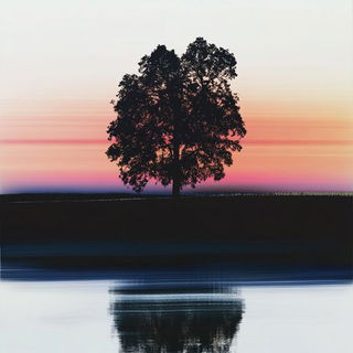 Refractionpunk style, Midjourney V6.1: realistic landscape photograph of quiet dawn