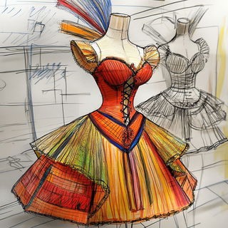Mossway Expedition style, Midjourney V6.1: haute-couture fashion outfit
