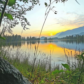 Mossway Expedition style, Midjourney V6.1: realistic landscape photograph of quiet dawn
