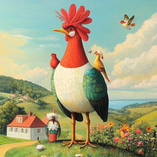 Contourbook style, Midjourney V6.1: traditional folk art