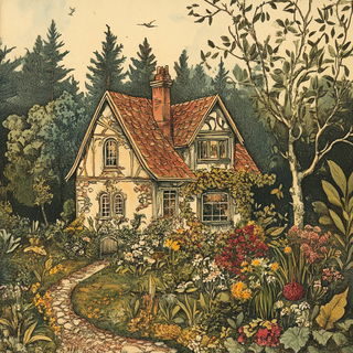 Mycobalt Sunfield style, Midjourney V6.1: retro fairy-tale illustration
