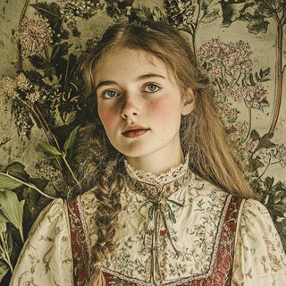 Mycobalt Sunfield style, Midjourney V6.1: photographic portrait of female protagonist