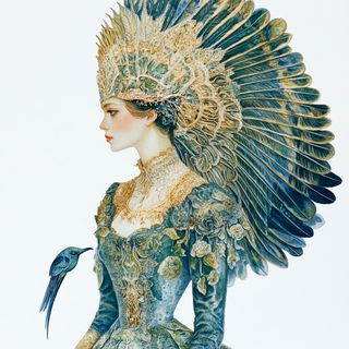 Miniature Impossibleism style, Midjourney V6.1: haute-couture fashion outfit