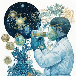 Miniature Impossibleism style, Midjourney V6.1: editorial illustration for popular scientific magazine cover