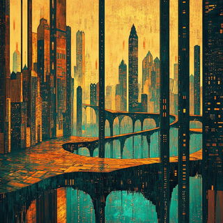 Coralossil style, Midjourney V6.1: megacity with futuristic bioarchitecture