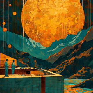 Coralossil style, Midjourney V6.1: editorial illustration for popular scientific magazine cover