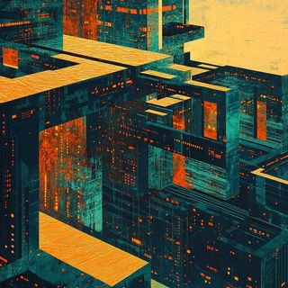 Coralossil style, Midjourney V6.1: technical infrastructure blueprint schematics
