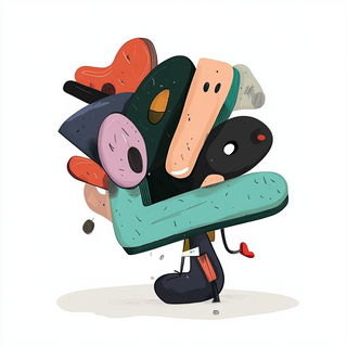 Balloonerie style, Midjourney V6.1: typographic composition with large letters