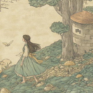 Lacquerpunk style, Midjourney V6.1: retro fairy-tale illustration
