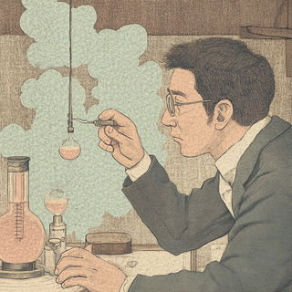 Lacquerpunk style, Midjourney V6.1: editorial illustration for popular scientific magazine cover