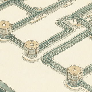 Lacquerpunk style, Midjourney V6.1: technical infrastructure blueprint schematics