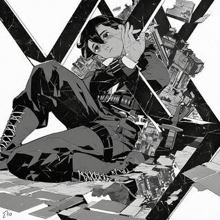Sunstruck Signbrush style, Midjourney V6.1: black-and-white manga comic strip