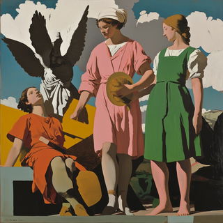 Terraglowism style, Midjourney V6.1: classical 18th-century oil painting