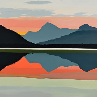 Terraglowism style, Midjourney V6.1: realistic landscape photograph of quiet dawn