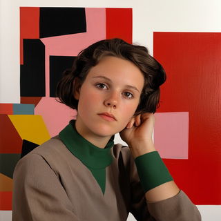 Terraglowism style, Midjourney V6.1: photographic portrait of female protagonist