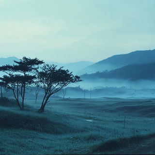Concourse of Returning Giants style, Midjourney V6.1: realistic landscape photograph of quiet dawn