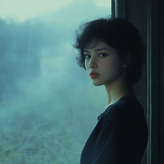 Concourse of Returning Giants style, Midjourney V6.1: photographic portrait of female protagonist